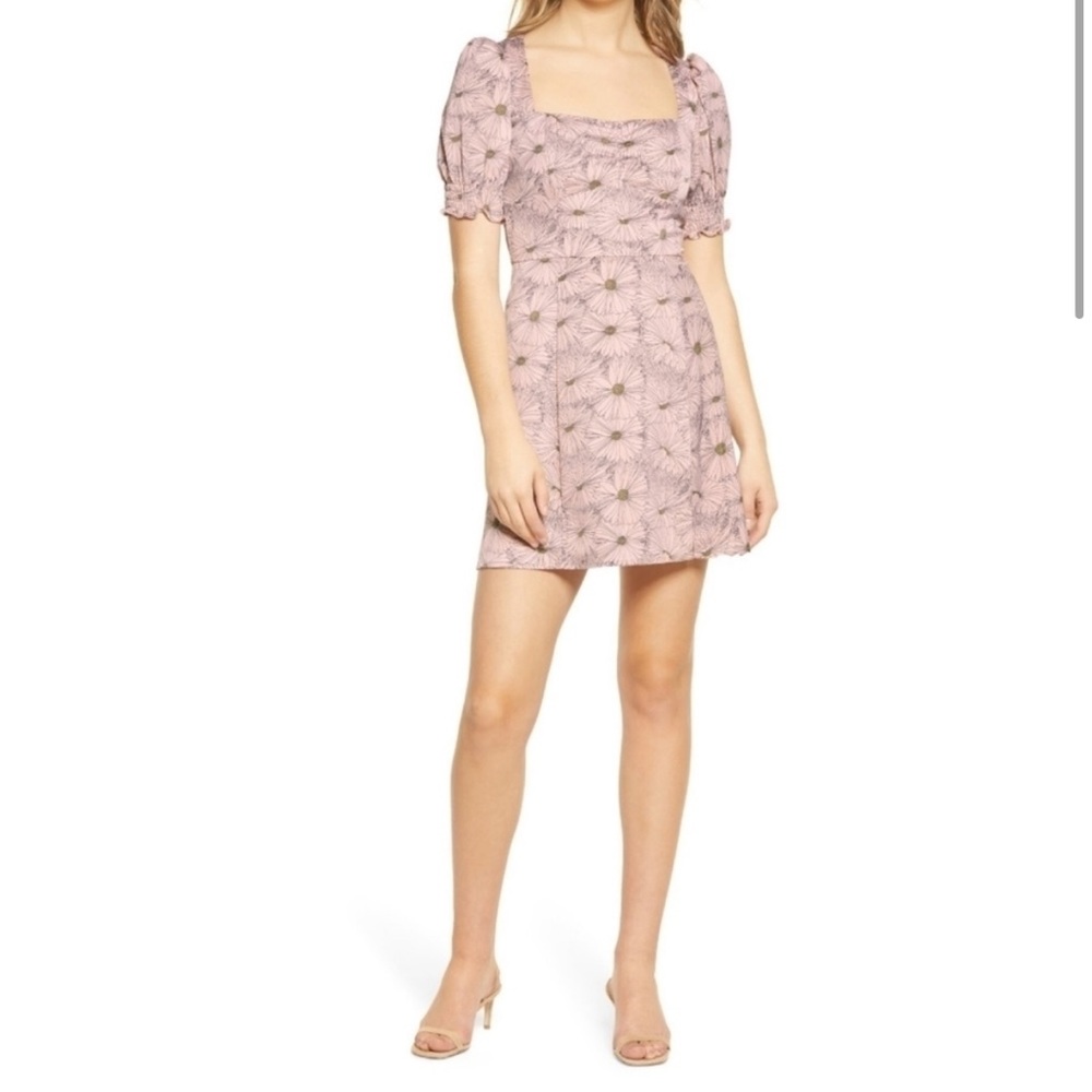 Wayf Beatrix Daisy Floral Short Mini Dress